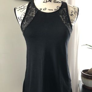 Lace trim racer back tank